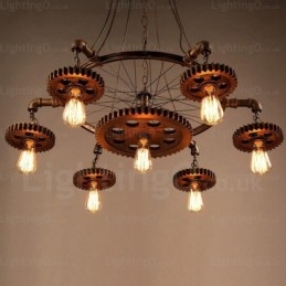 7-flammige Vintage-Retro-Pendelleuchte