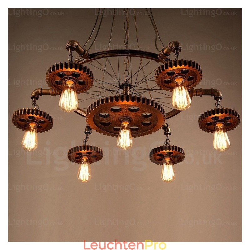 7-flammige Vintage-Retro-Pendelleuchte