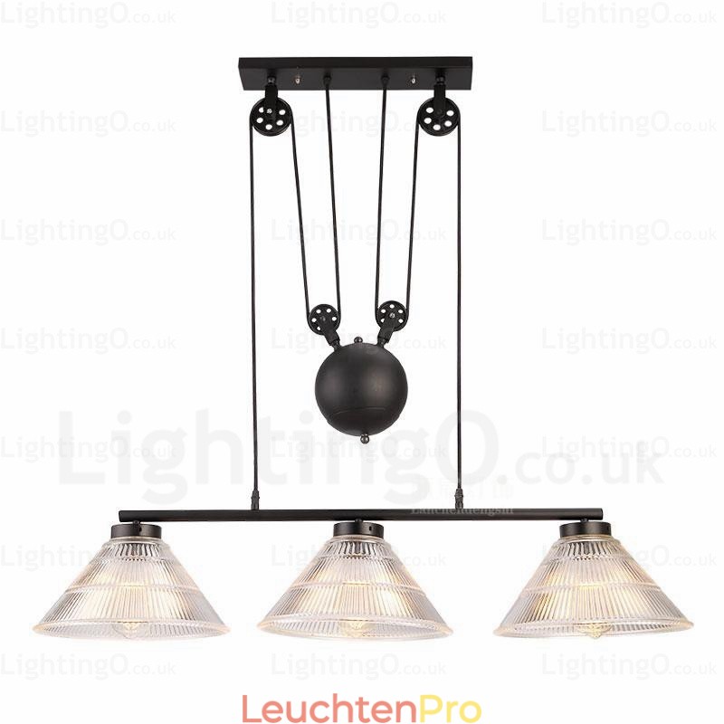 Moderne Pendelleuchte mit 2 Lichtern und Glasschirm