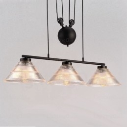 Moderne Pendelleuchte mit 2 Lichtern und Glasschirm