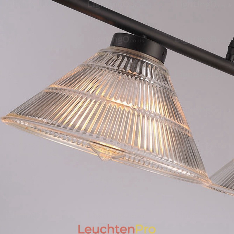 Moderne Pendelleuchte mit 2 Lichtern und Glasschirm