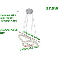 Kristall Pendelleuchte Beleuchtung Moderne 2 Ringe Drei Seiten K9 Kristall Innen Deckenleuchten Lampe Leuchten