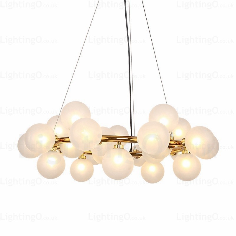 25-flammige nordische Pendelleuchte mit Glasschirm