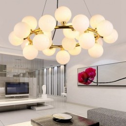 25-flammige nordische Pendelleuchte mit Glasschirm