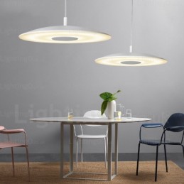 1-flammige, moderne Pendelleuchte mit Glasschirm
