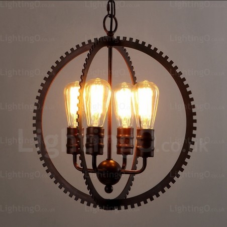 4-flammige Vintage-Retro-Pendelleuchte 4-flammige Vintage-Retro-Pendelleuchte