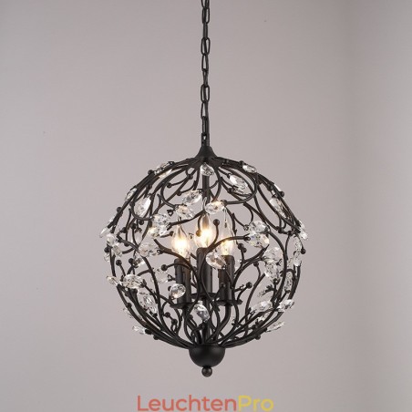 3-flammige Vintage Retro Kugel-Kristall-Pendelleuchte 3-flammige Vintage Retro Kugel-Kristall-Pendelleuchte