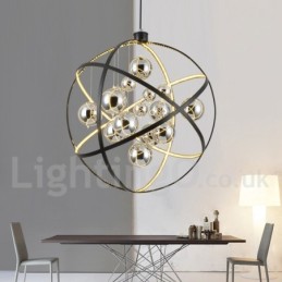 Durchmesser 50CM 80CM Vintage Globe Kronleuchter Rostige Farbe Pendelleuchte