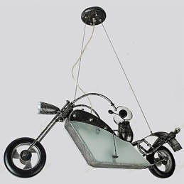 Nostalgische Kinder Junge Motorrad Eisen Kronleuchter Beleuchtung Lampen