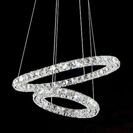 Kristall Pendelleuchte Beleuchtung Moderne 2 Ringe Drei Seiten K9 Kristall Innen Deckenleuchten Lampe Leuchten