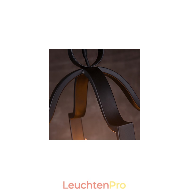 4-flammige Pendelleuchte im Vintage-Stil mit minimalistischer Eisenmalerei