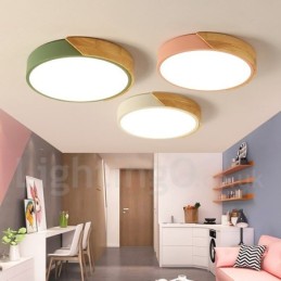 Moderne zeitgenössische Deckenleuchte aus Stahl und Holz