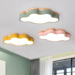 Macaron Multicolor Moderne zeitgenössische Stahl Flush Holz Licht Deckenleuchte