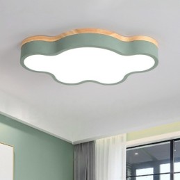 Macaron Multicolor Moderne zeitgenössische Stahl Flush Holz Licht Deckenleuchte
