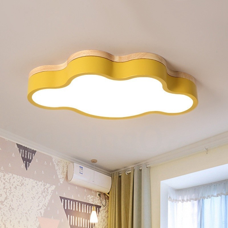Macaron Multicolor Moderne zeitgenössische Stahl Flush Holz Licht Deckenleuchte