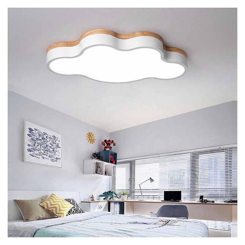 Macaron Multicolor Moderne zeitgenössische Stahl Flush Holz Licht Deckenleuchte