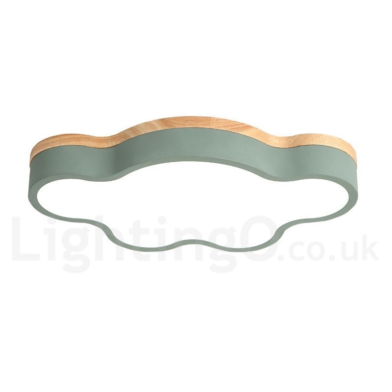 Macaron Multicolor Moderne zeitgenössische Stahl Flush Holz Licht Deckenleuchte