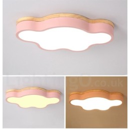 Macaron Multicolor Moderne zeitgenössische Stahl Flush Holz Licht Deckenleuchte
