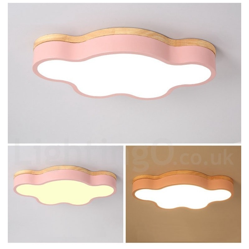 Macaron Multicolor Moderne zeitgenössische Stahl Flush Holz Licht Deckenleuchte