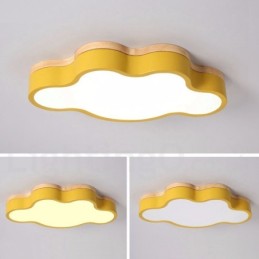 Macaron Multicolor Moderne zeitgenössische Stahl Flush Holz Licht Deckenleuchte