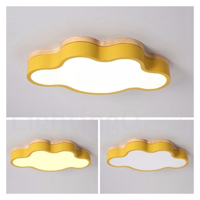 Macaron Multicolor Moderne zeitgenössische Stahl Flush Holz Licht Deckenleuchte