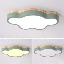 Macaron Multicolor Moderne zeitgenössische Stahl Flush Holz Licht Deckenleuchte
