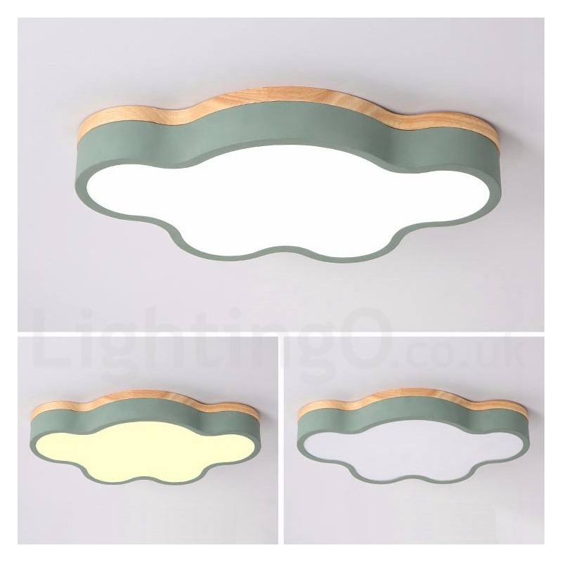Macaron Multicolor Moderne zeitgenössische Stahl Flush Holz Licht Deckenleuchte