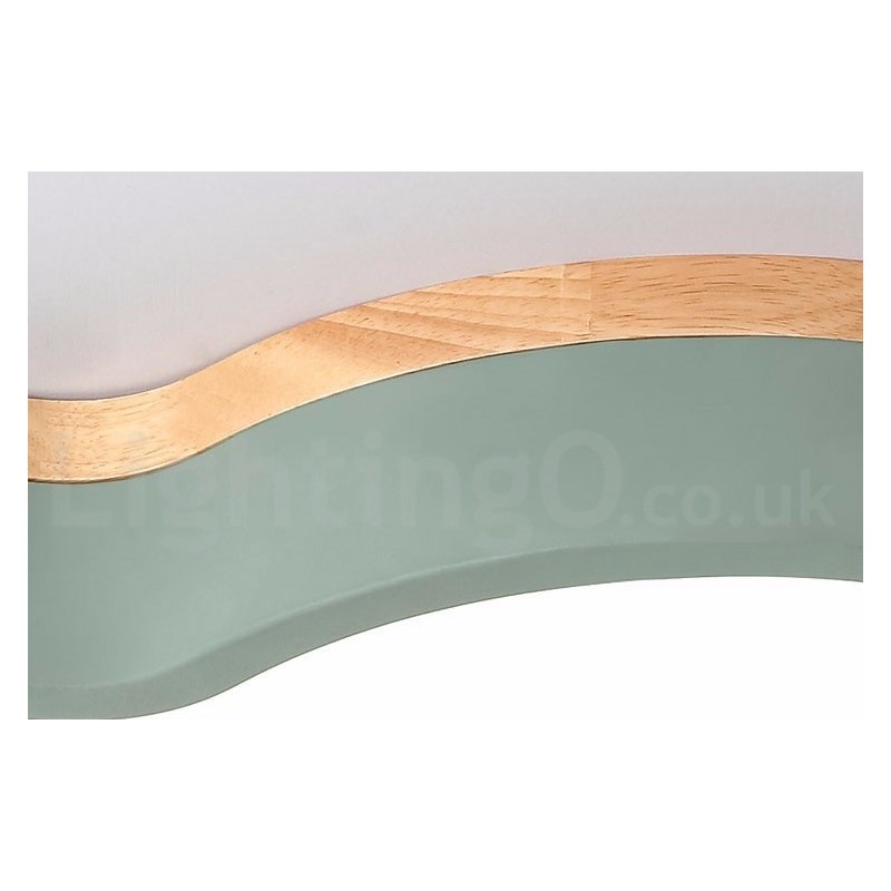 Macaron Multicolor Moderne zeitgenössische Stahl Flush Holz Licht Deckenleuchte