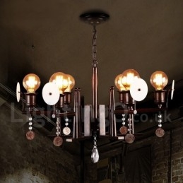 Industrieller Stil Stahl Acryl Kristall Beleuchtung Store Pendelleuchte Kronleuchter