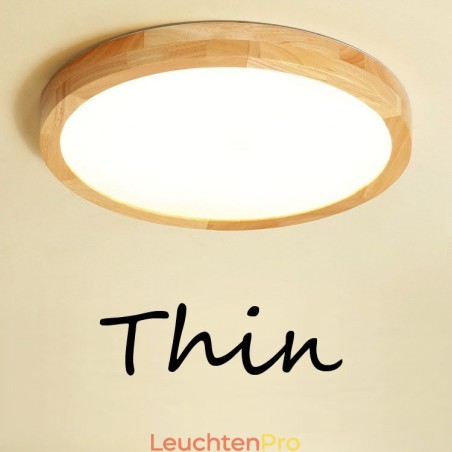 Ultradünne runde Deckenleuchte aus Holz, Deckenleuchte aus Massivholz und Acryl, nordische Lichter Ultradünne runde Deckenleuchte aus Holz, Deckenleuchte aus Massivholz und Acryl, nordische Lichter