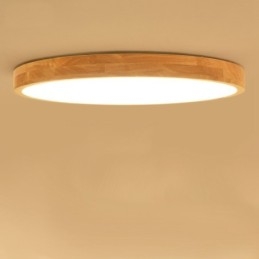 Ultradünne runde Deckenleuchte aus Holz, Deckenleuchte aus Massivholz und Acryl, nordische Lichter