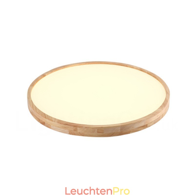 Ultradünne runde Deckenleuchte aus Holz, Deckenleuchte aus Massivholz und Acryl, nordische Lichter