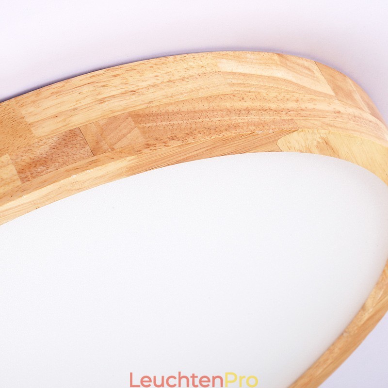 Ultradünne runde Deckenleuchte aus Holz, Deckenleuchte aus Massivholz und Acryl, nordische Lichter