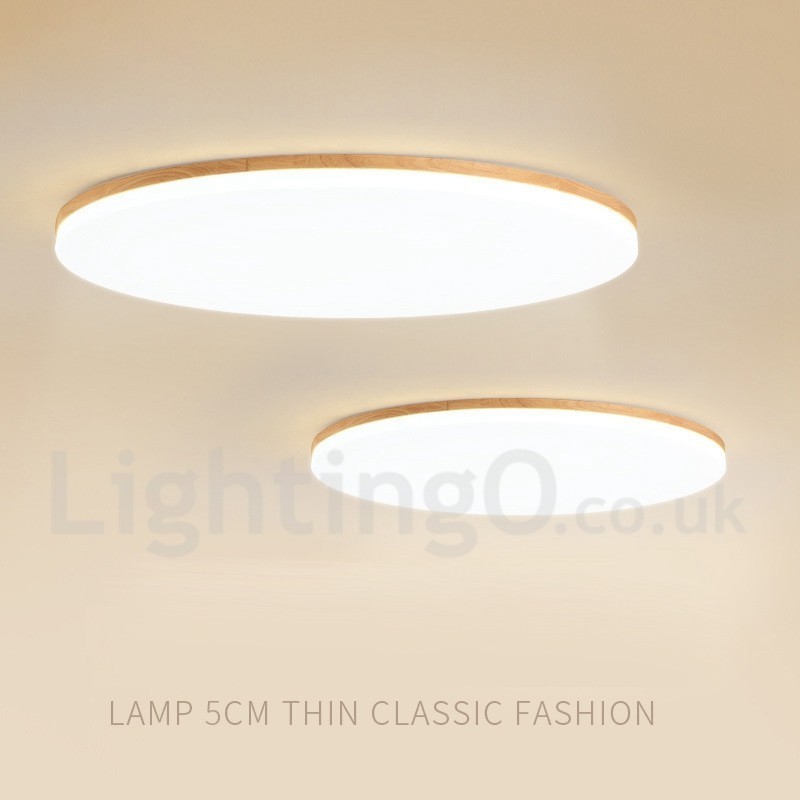 Nordische runde Deckenlampe, einfache, moderne Massivholzlampe, ultradünne Deckenlampe