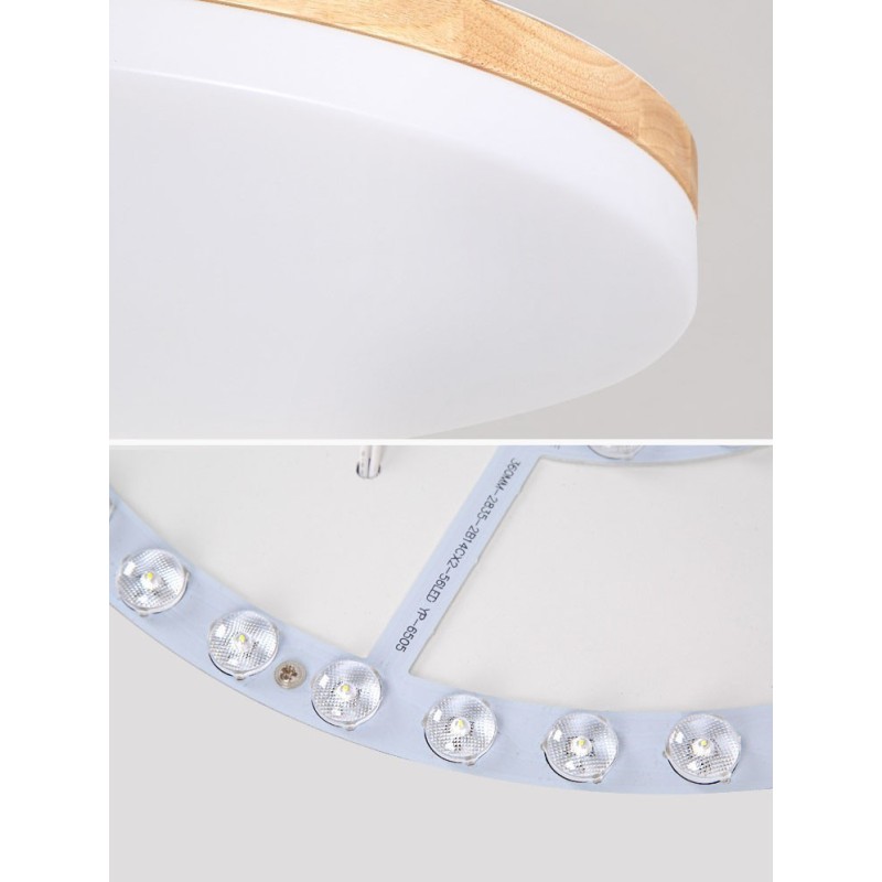 Nordische runde Deckenlampe, einfache, moderne Massivholzlampe, ultradünne Deckenlampe