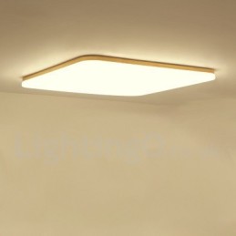 Ultradünne quadratische Deckenlampe aus Massivholz und Acryl