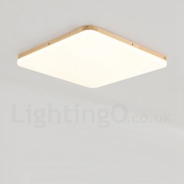 Ultradünne quadratische Deckenlampe aus Massivholz und Acryl