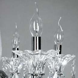 Kronleuchter im amerikanischen Stil „Lodge“ mit 6 Lichtern und Glasschirm