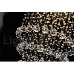 Moderne zeitgenössische Kronleuchter Unterputz Pendelleuchte Kristall Regentropfen Licht