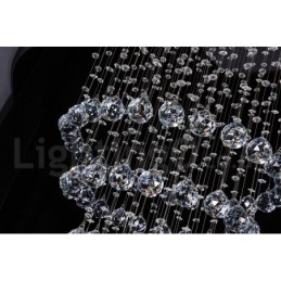 Moderne zeitgenössische Kronleuchter Unterputz Pendelleuchte Kristall Regentropfen Licht