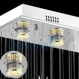 Moderne zeitgenössische Kronleuchter Unterputz Pendelleuchte Kristall Regentropfen Licht