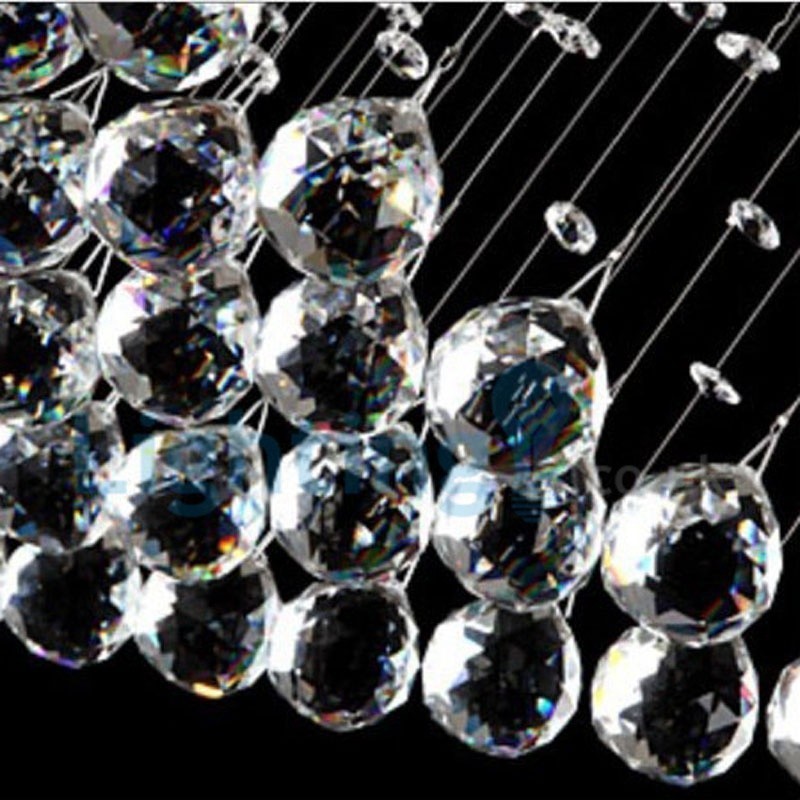 Moderne zeitgenössische Kronleuchter Unterputz Pendelleuchte Kristall Regentropfen Licht