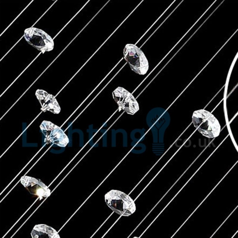 Moderne zeitgenössische Kronleuchter Unterputz Pendelleuchte Kristall Regentropfen Licht