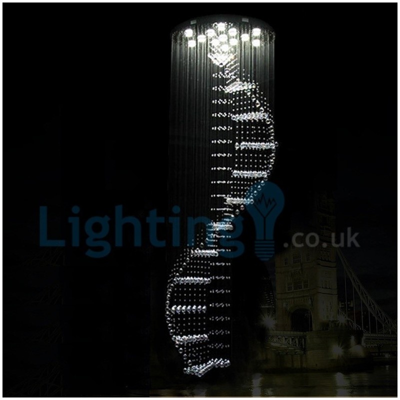 Moderne zeitgenössische Kronleuchter Unterputz Pendelleuchte Kristall Regentropfen Licht