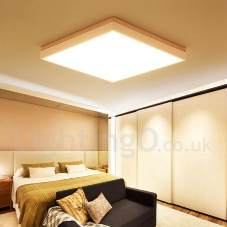 Schlichte und moderne quadratische ultradünne Deckenlampe aus Massivholz Schlichte und moderne quadratische ultradünne Deckenlampe aus Massivholz