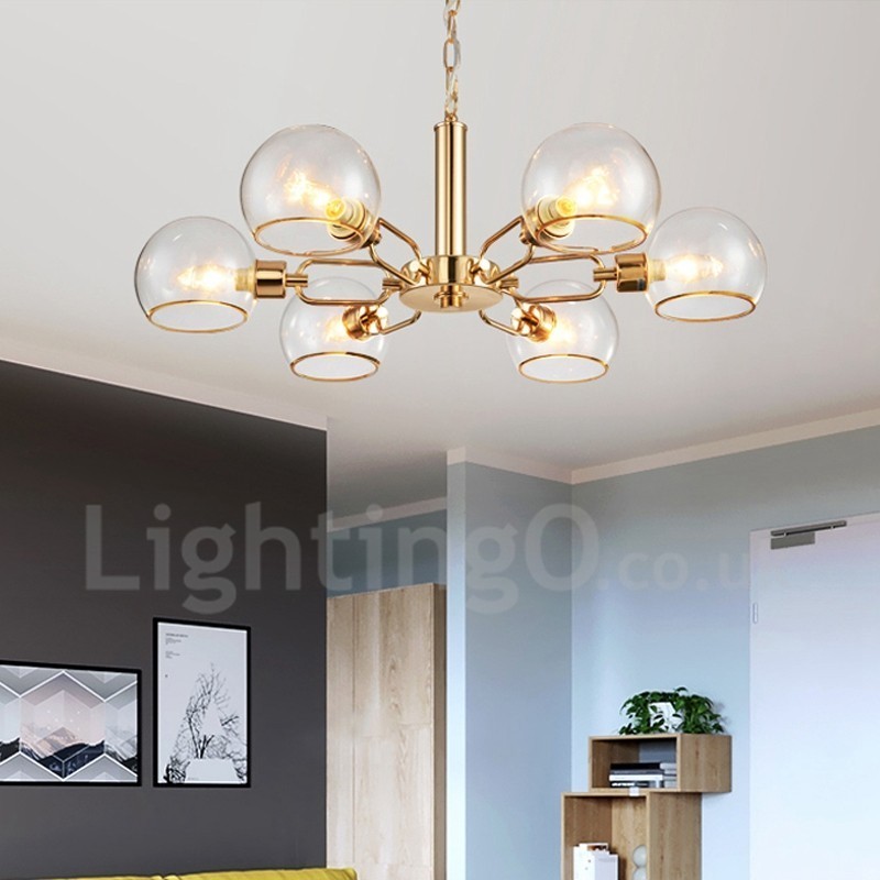 6 Lichter nordischer postmoderner kreativer magischer Glasbohnen-Kronleuchter