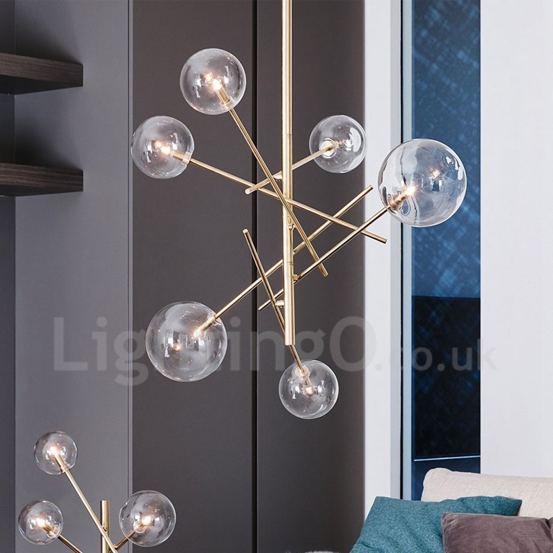 6 Lichter Nordic Lampe Kronleuchter Einfache Kreative Retro Eisen Glas Ball Magic Bean Kronleuchter