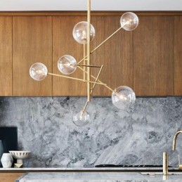 6 Lichter Nordic Lampe Kronleuchter Einfache Kreative Retro Eisen Glas Ball Magic Bean Kronleuchter