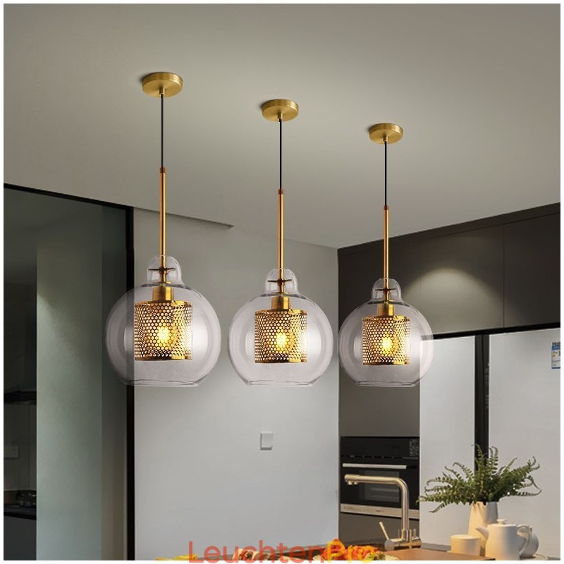 Moderne minimalistische nordische Stil Dekoration Café Glaskugel Einzelkopf Pendelleuchte