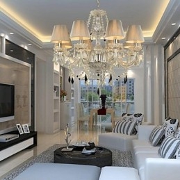 Kronleuchter Kristall Luxus Modern 1 Ebenen Wohnzimmer 6 Lichter